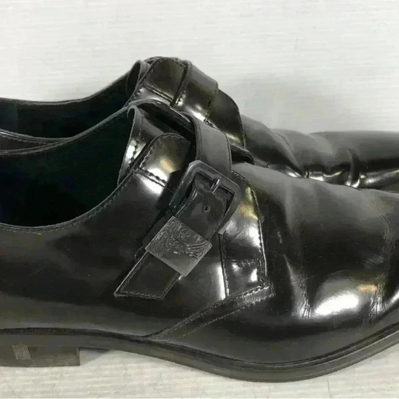 Versace Mens Black Patent Leather Italy Slip-On Loafer Dress Shoes Size 41 - Picture 4 of 8